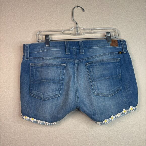 Lucky Brand Women's Riley Denim Shorts with Daisy Trim Size 8 / 29 - Picture 6 of 10